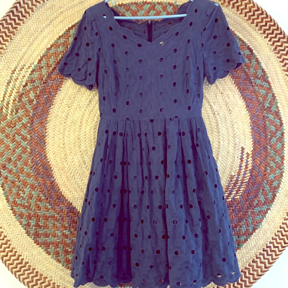 Jcrew blue eyelet dress